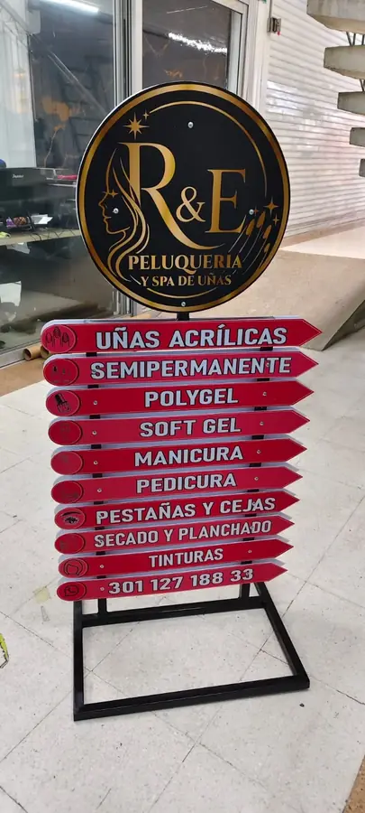 R&E Peluquería — Señalización comercial personalizada